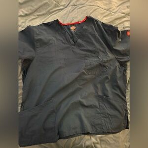 Men’s Scrub Top Dickies V-Neck in Soft Brushed Poplin Navy Blue 3XL